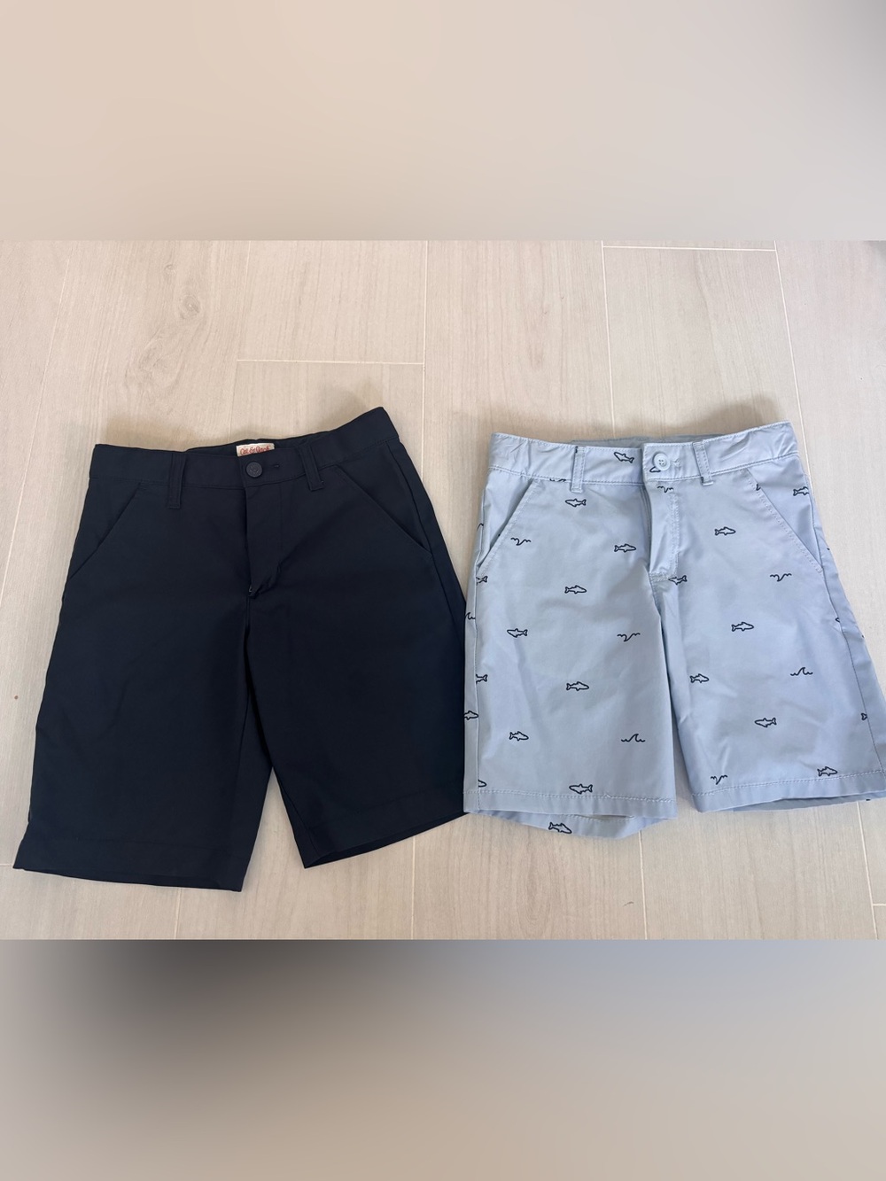 Cat & Jack Navy and Light Blue Printed Flat-Front Shorts